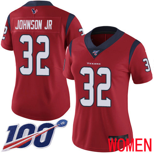 Houston Texans Limited Red Women Lonnie Johnson Alternate Jersey NFL Football 32 100th Season Vapor Untouchable